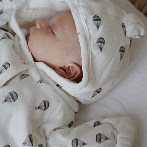 Комбинезон для новорожденных базовый с капюшоном Konges Slojd "Parachute", серый